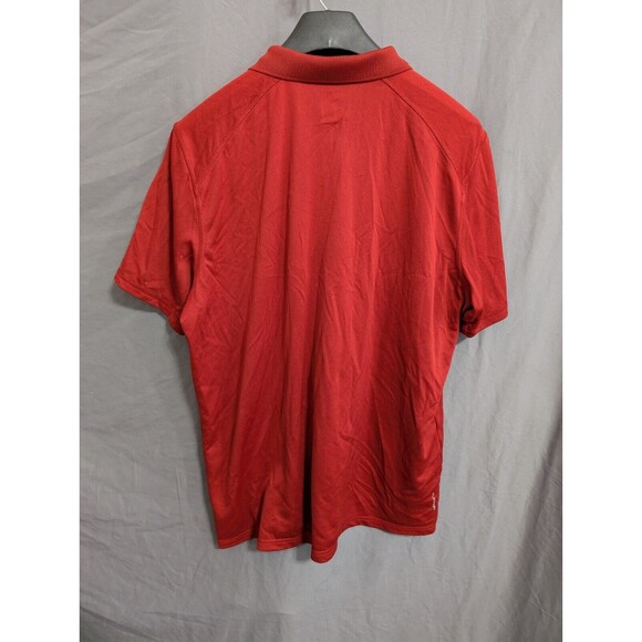 North Face Shirt Men’s Flash Dry Short Sleeve Collared Polo Text Buttons Red XL - Picture 2 of 13